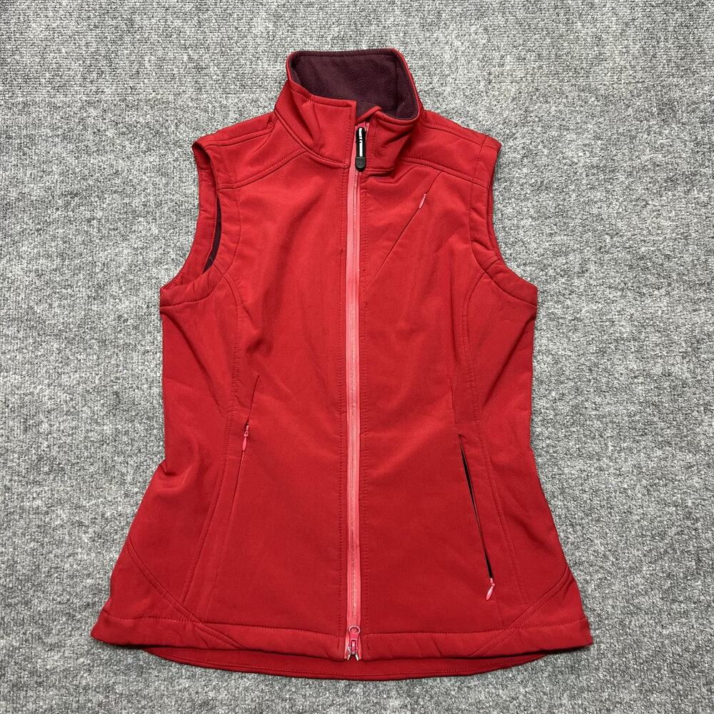 Roper Vest Womens Small Red Softshell Fleece Lined Zip Pockets Western Cowboy